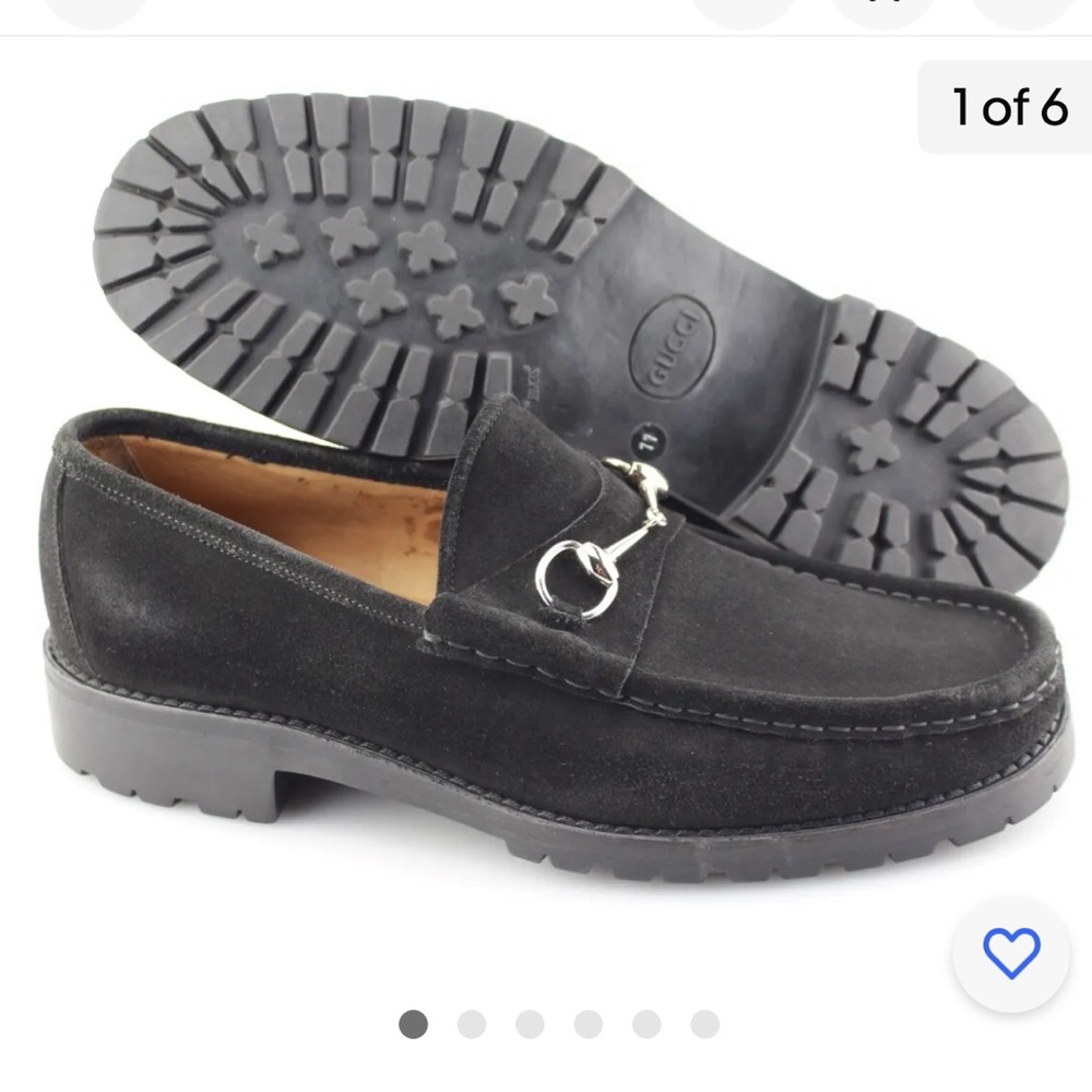 Gucci suede horsebit men’s loafer lug sole
